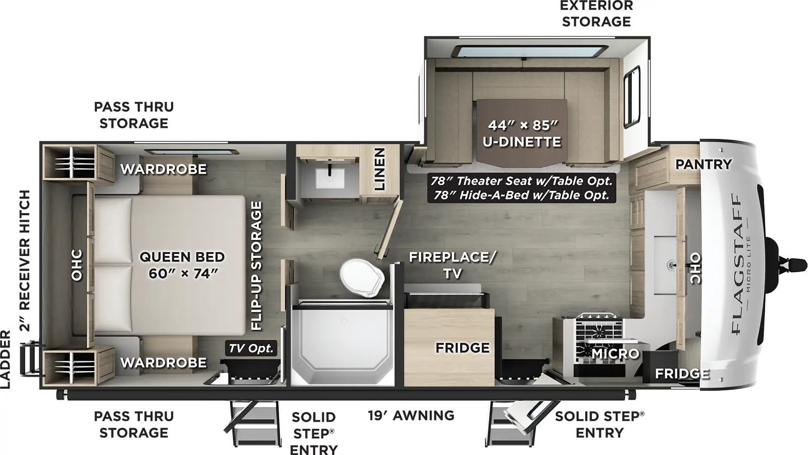 Flagstaff Micro Lite 25FKB Floorplan